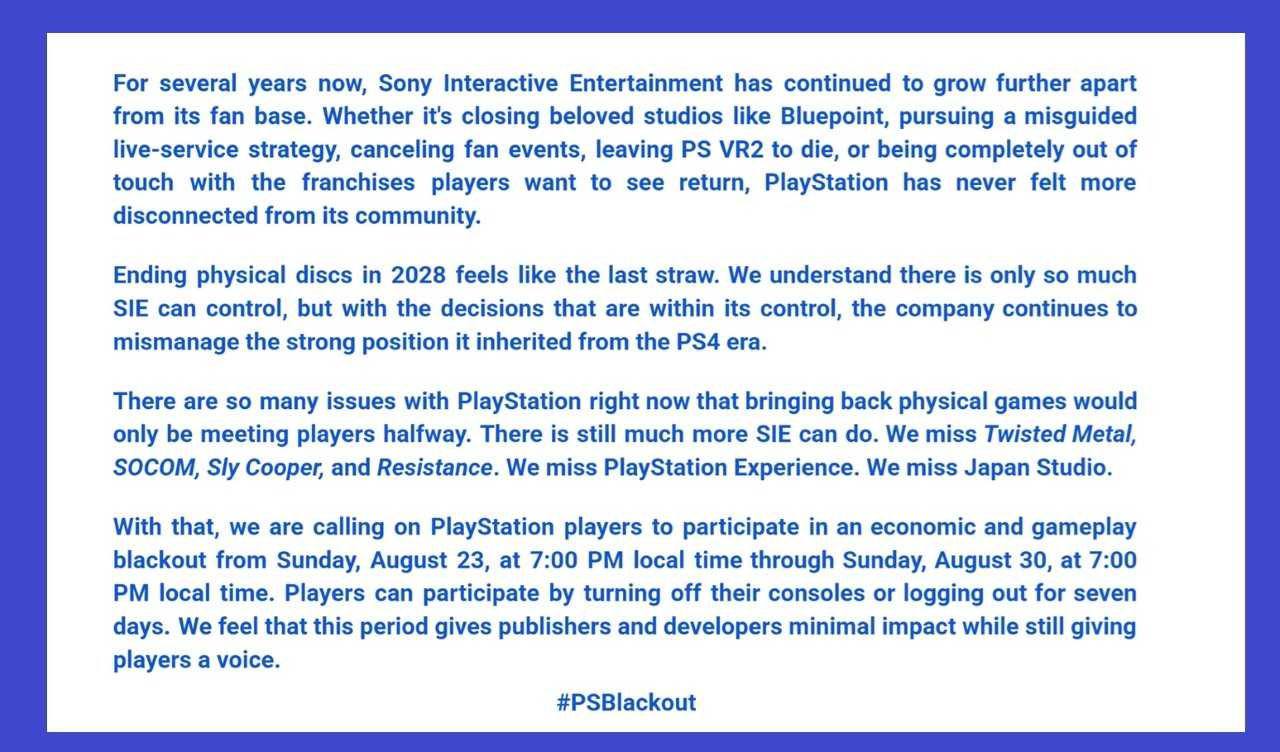 Игроки PlayStation планируют забастовку #PSBlackout