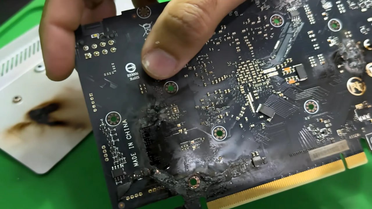 Дефект VRM в видеокартах Gigabyte RTX 4060 приводит к прогару плат