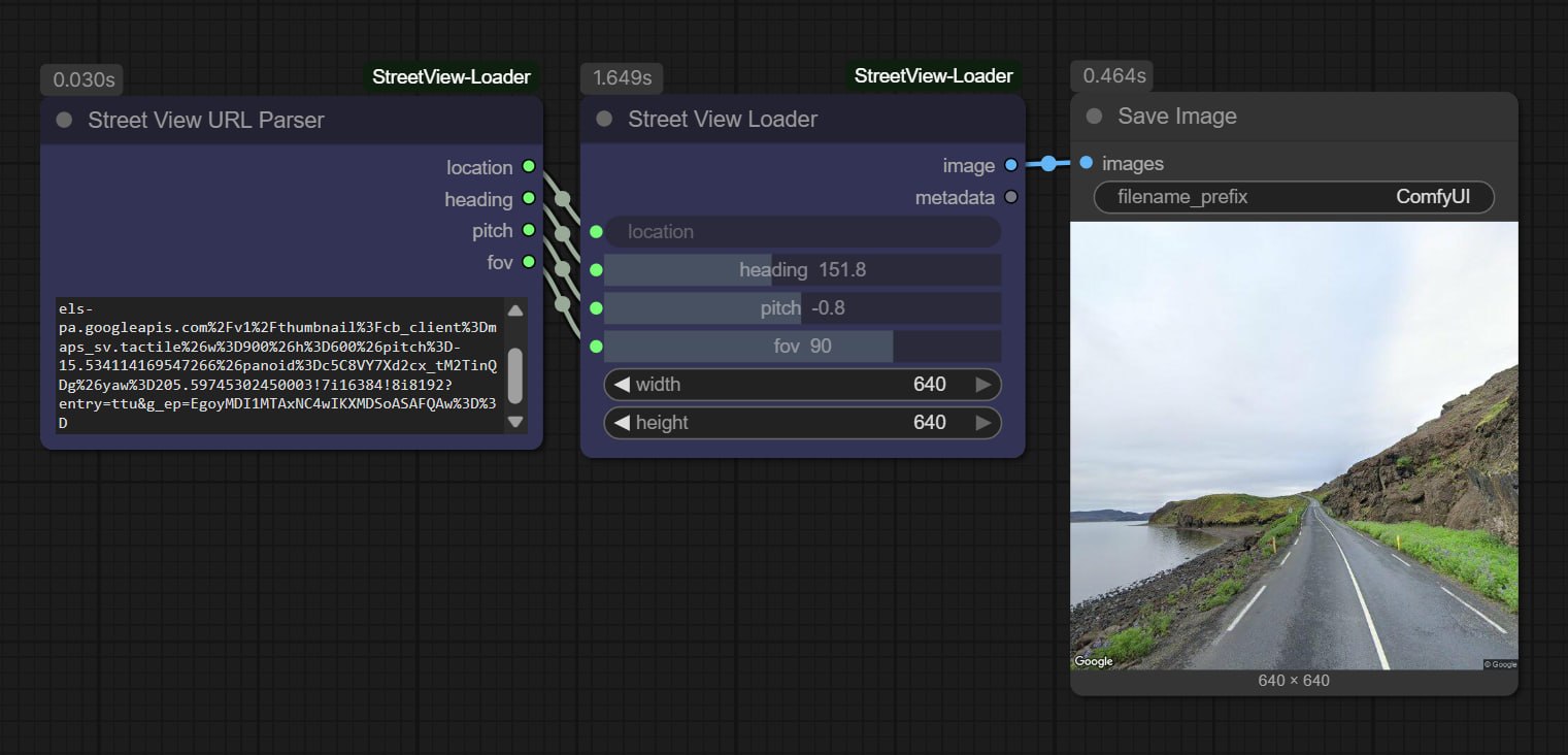 ComfyUI StreetView-Loader: интеграция панорам Google Street View