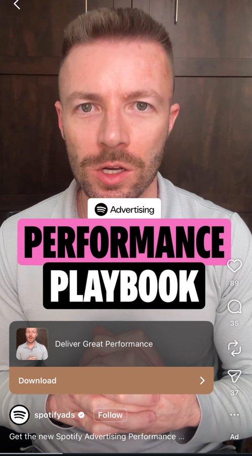 Реклама Spotify в Instagram