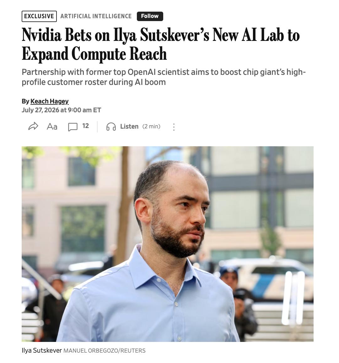 Safe Superintelligence заключает стратегическое партнерство с Nvidia