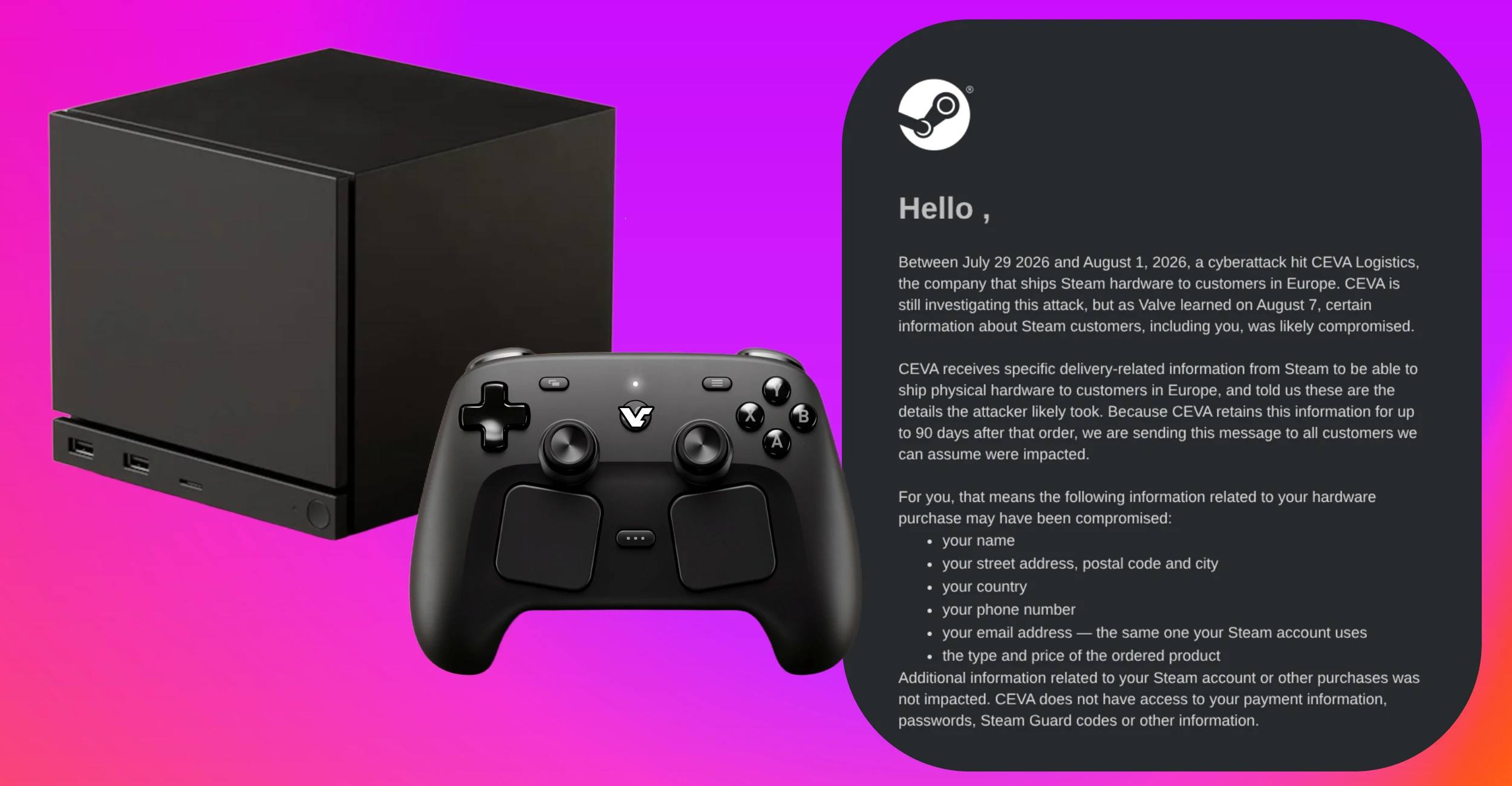 Valve предупредила об утечке данных европейских клиентов