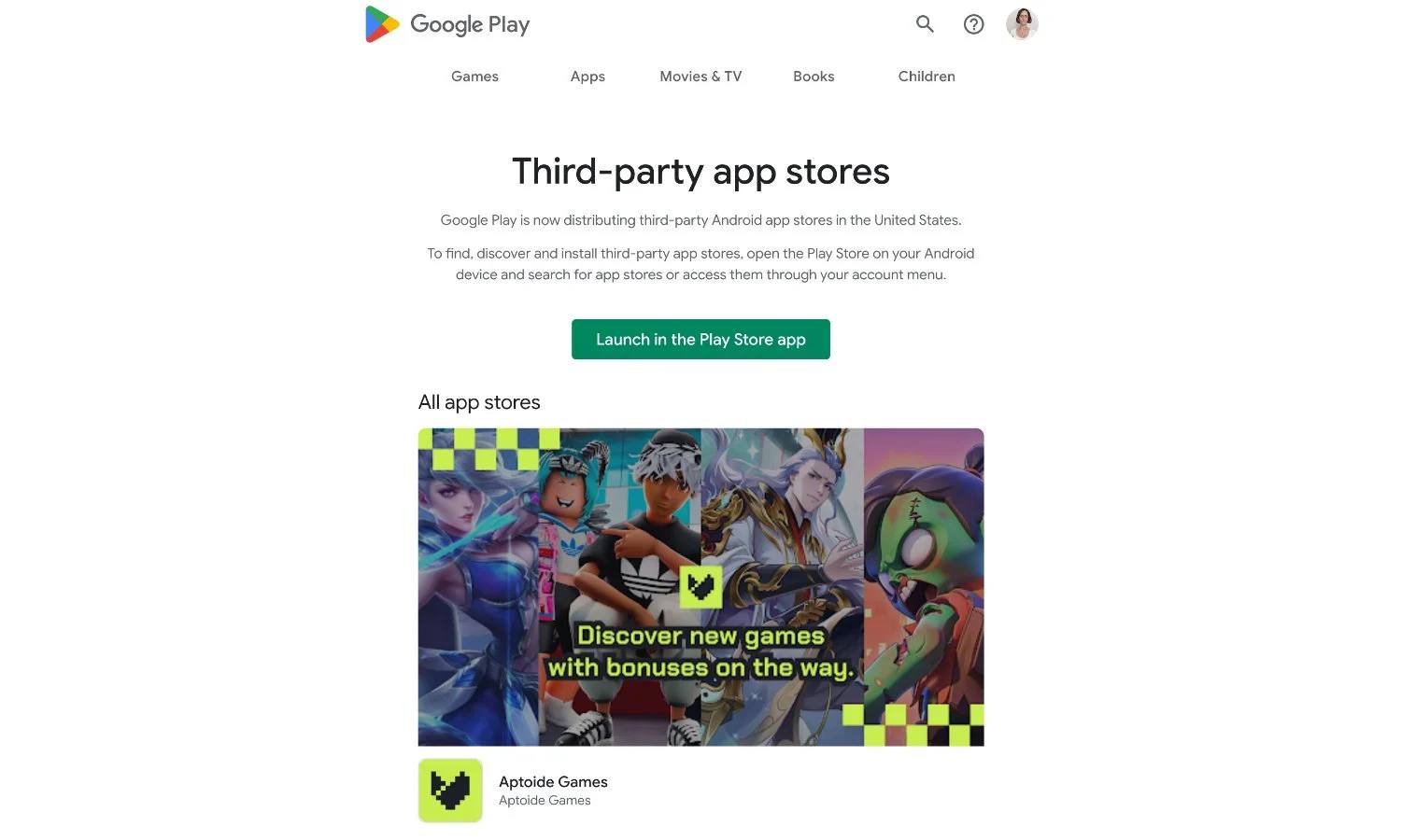 В Google Play появился первый сторонний магазин приложений