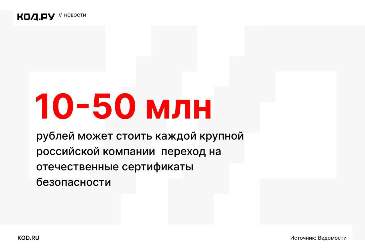 Переход на российские сертификаты безопасности потребует значительных инвестиций