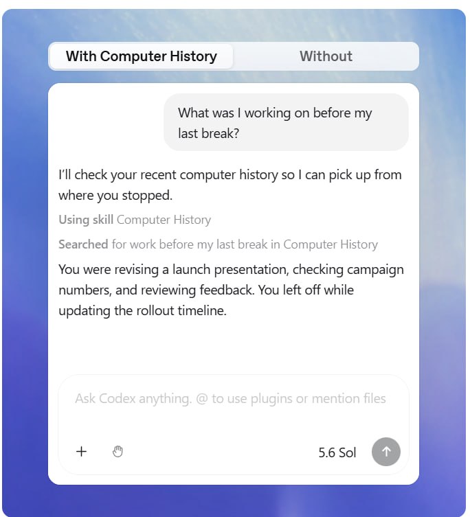 ChatGPT представил функцию Computer History для macOS