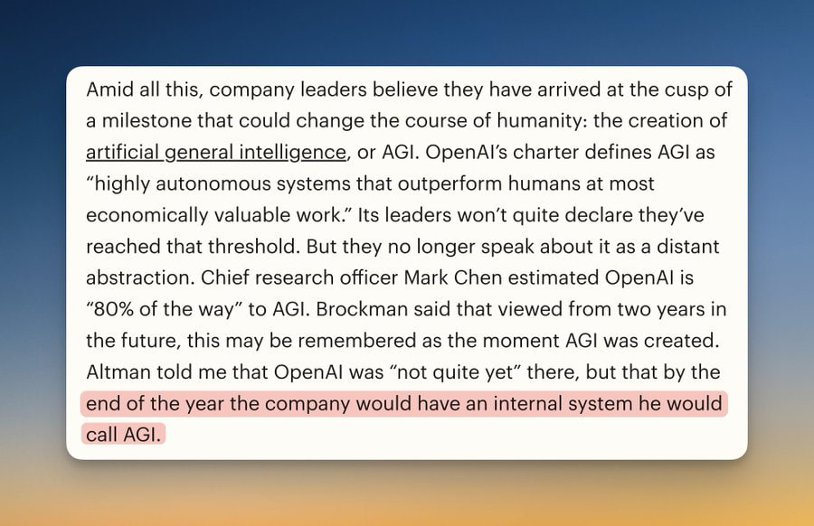 OpenAI планирует достичь AGI к концу 2026 года