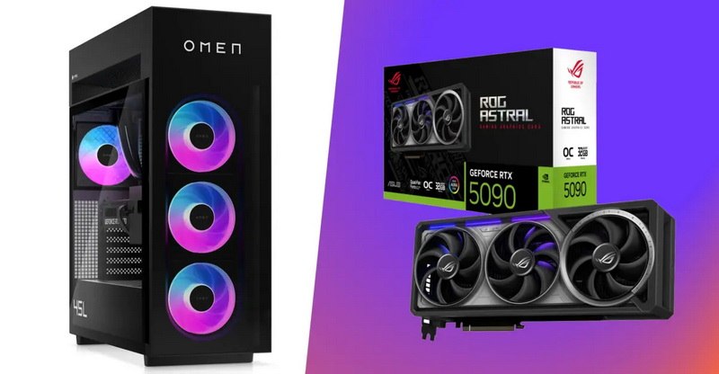 GeForce RTX 5090 стоит дороже готового ПК HP Omen Max 45L