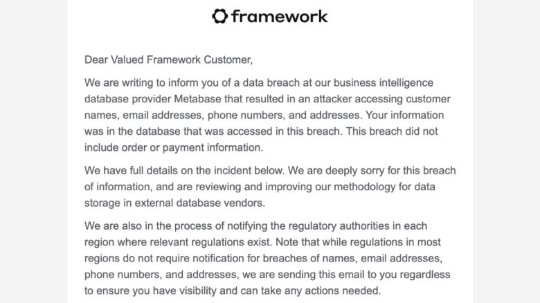 Утечка данных клиентов Framework через уязвимость в Metabase