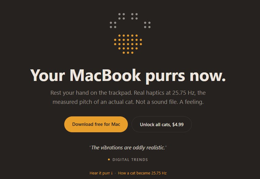 Приложение PurrPad имитирует мурлыканье кота через тачпад MacBook