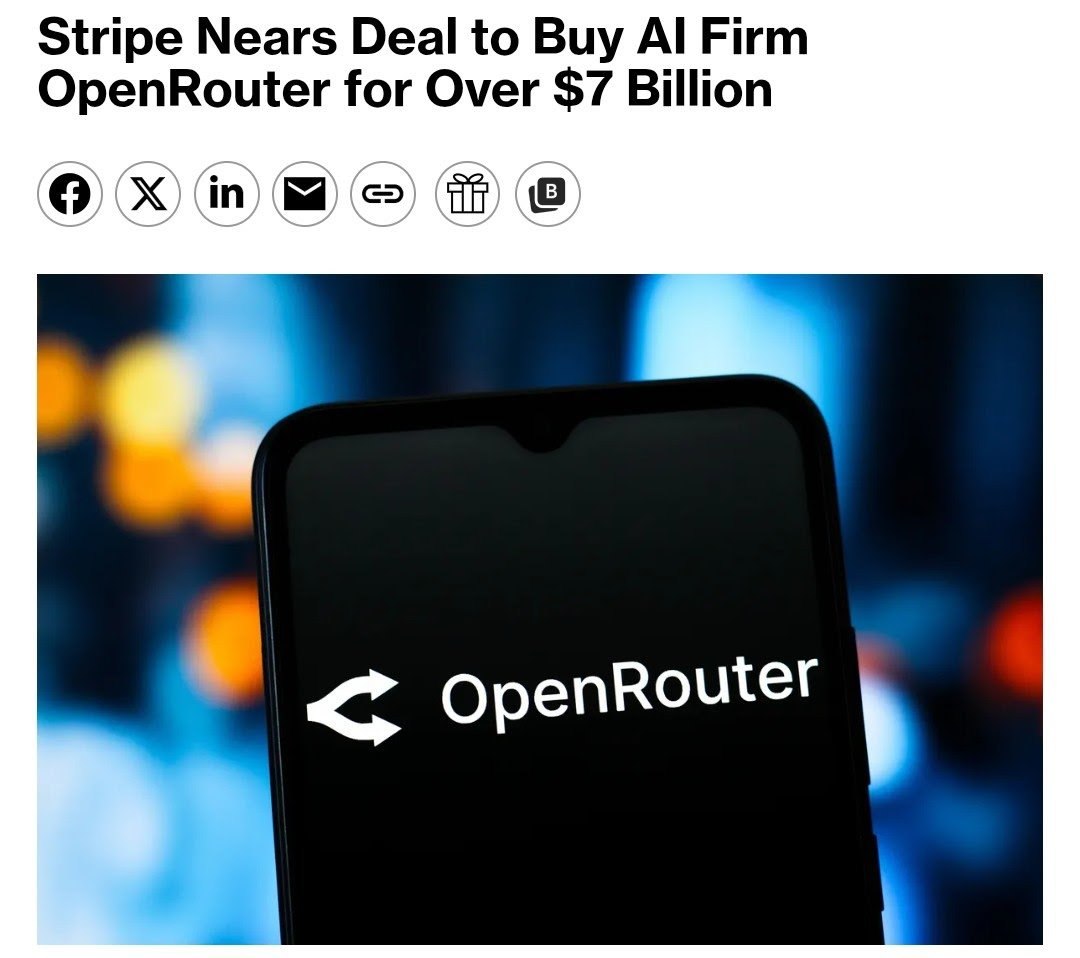 Stripe планирует покупку OpenRouter за $7 млрд