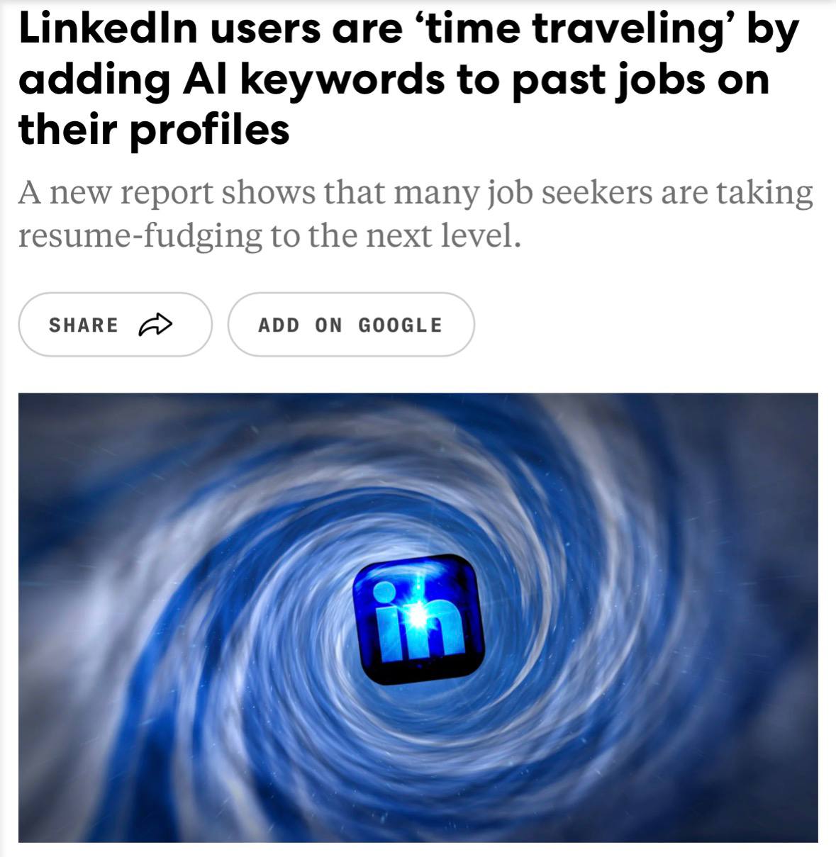 Специалисты массово редактируют профили в LinkedIn, добавляя ИИ-навыки в старый опыт