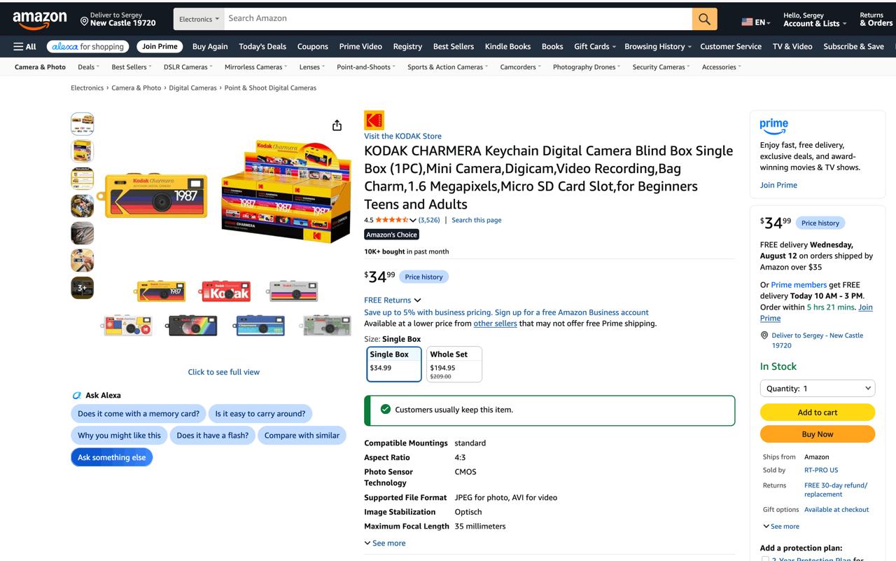 Kodak выпустила компактную цифровую камеру-сюрприз