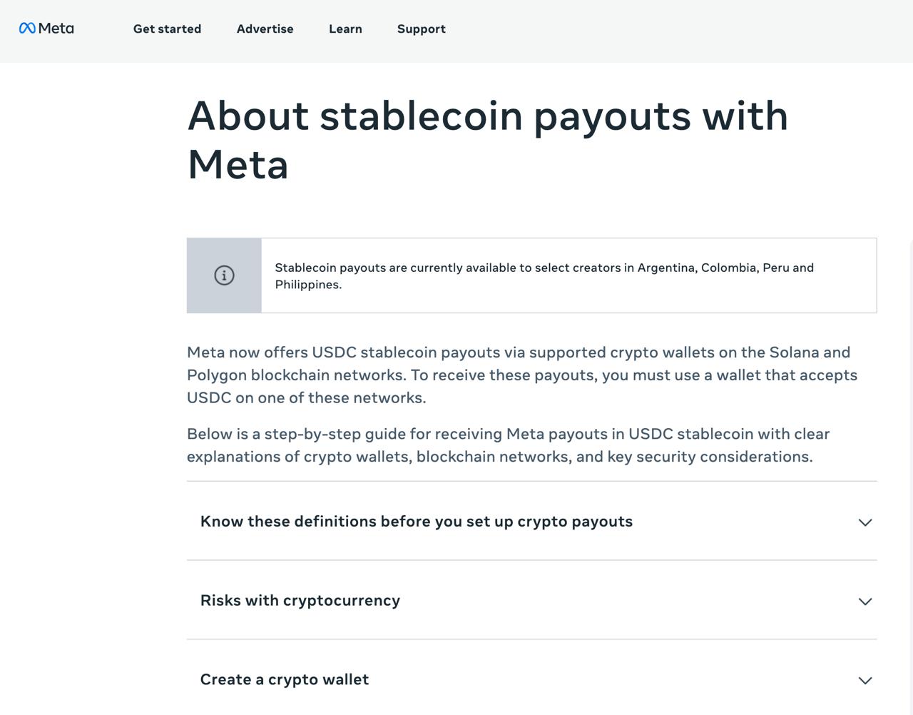 Meta начала принимать оплату рекламы в USDC
