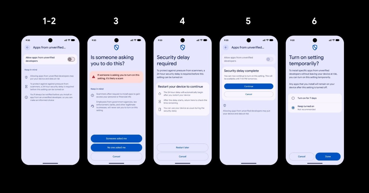 Google вводит 24-часовое ожидание при установке APK на Android