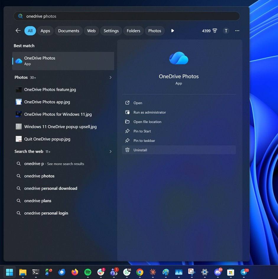 Microsoft добавила неудаляемое приложение OneDrive Photos в Windows 11