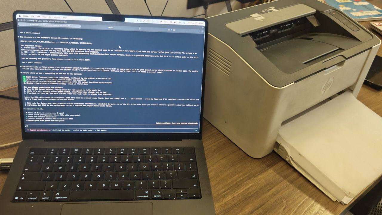 Подросток создал драйвер для принтеров HP на macOS с помощью Claude Code