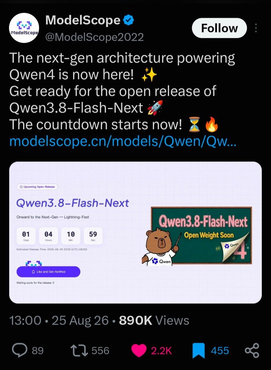 Анонс модели Qwen3.8-next-flash
