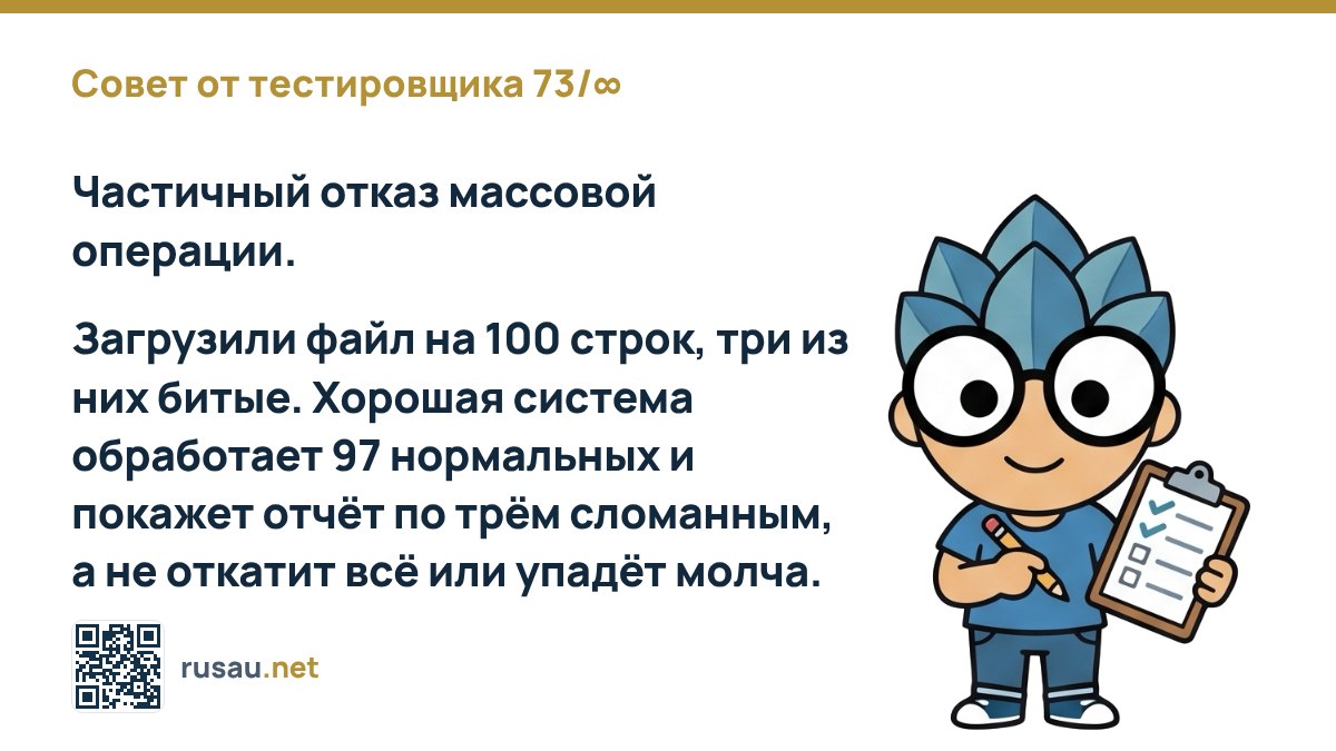 Совет по обработке массовых операций