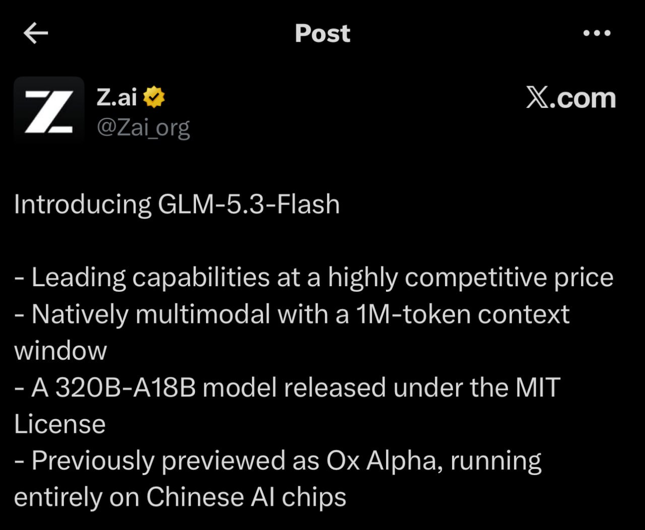 Ox Alpha оказалась моделью GLM