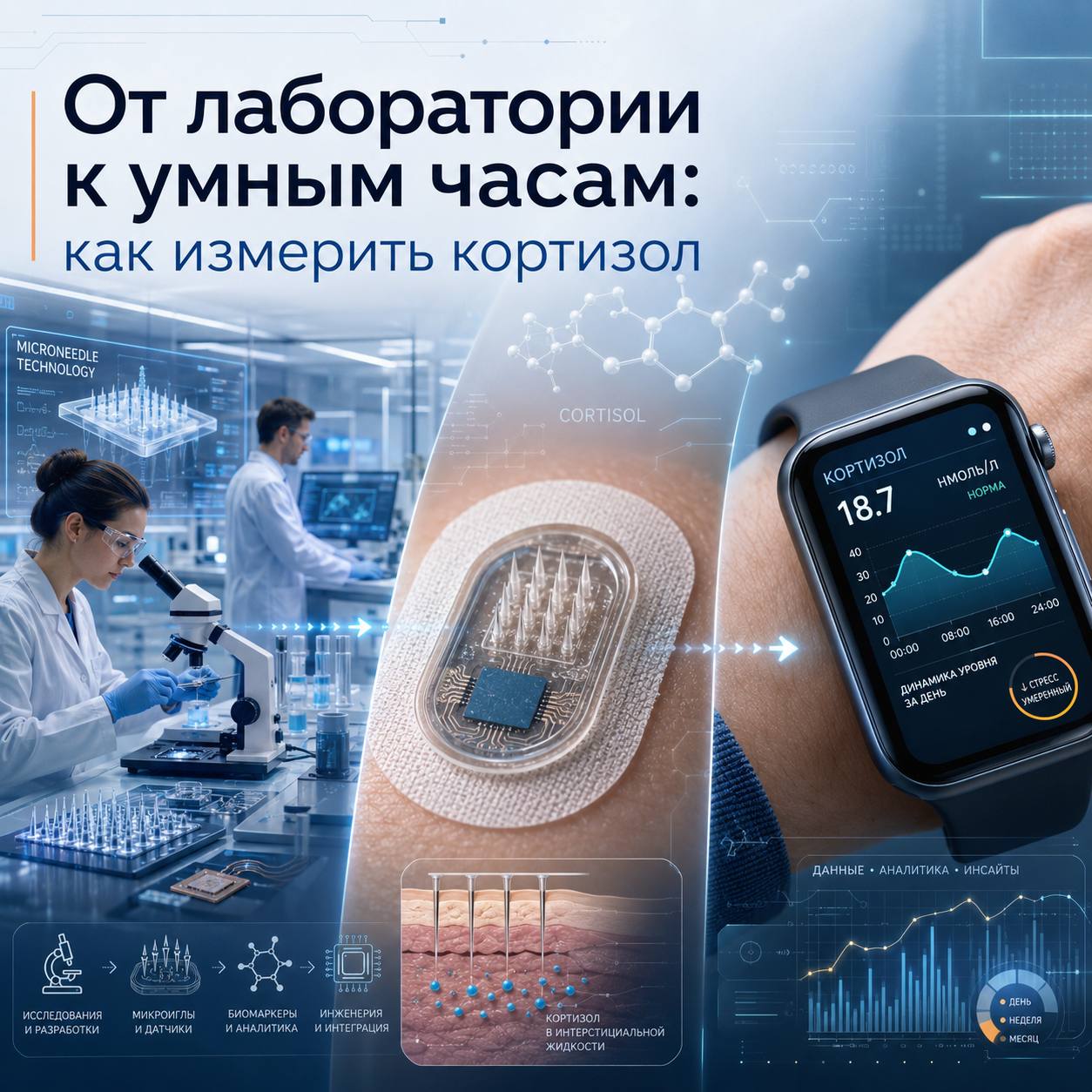 Технологии непрерывного измерения кортизола в носимых устройствах