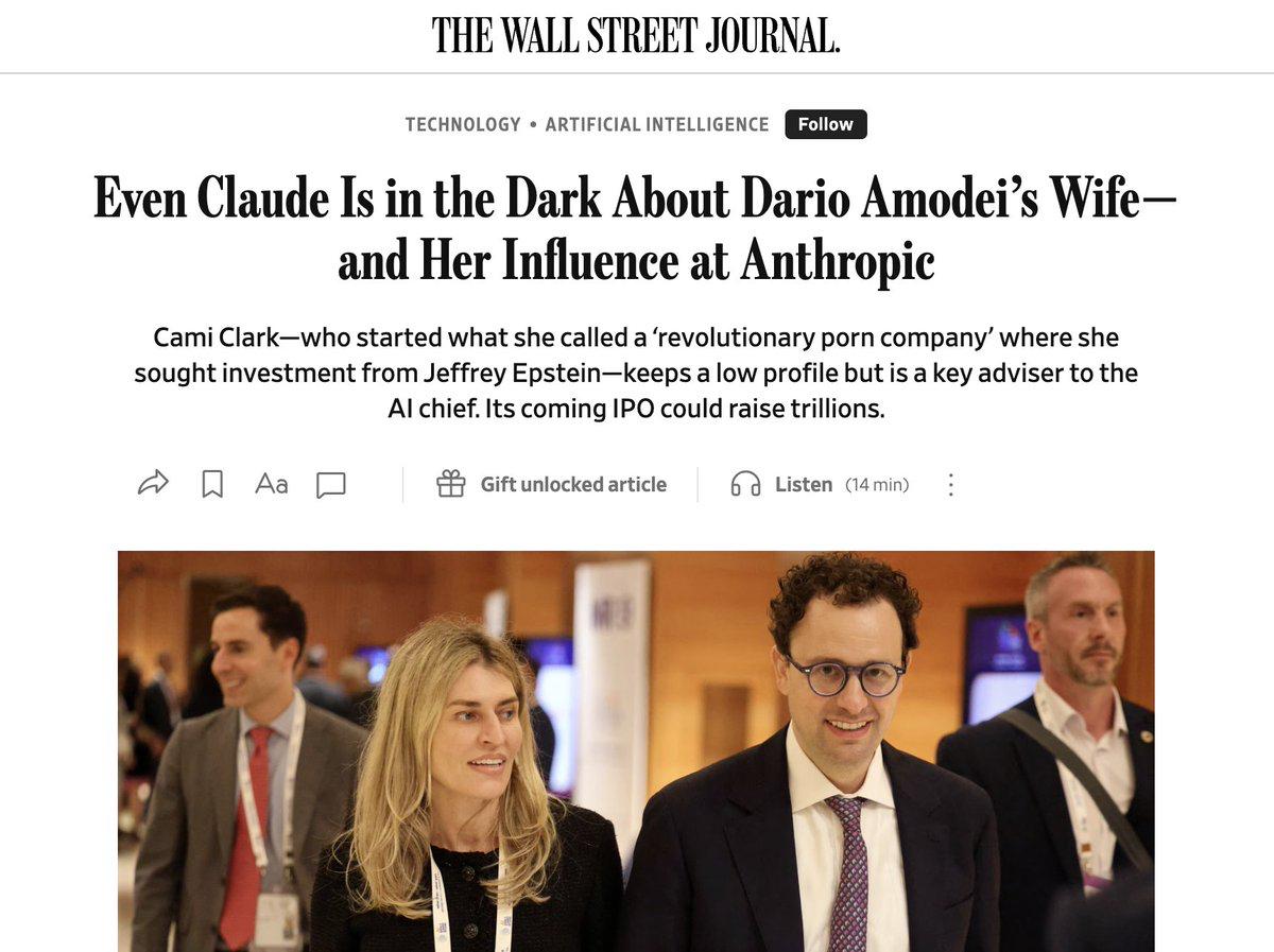 WSJ опубликовал расследование о роли Кэми Кларк в Anthropic