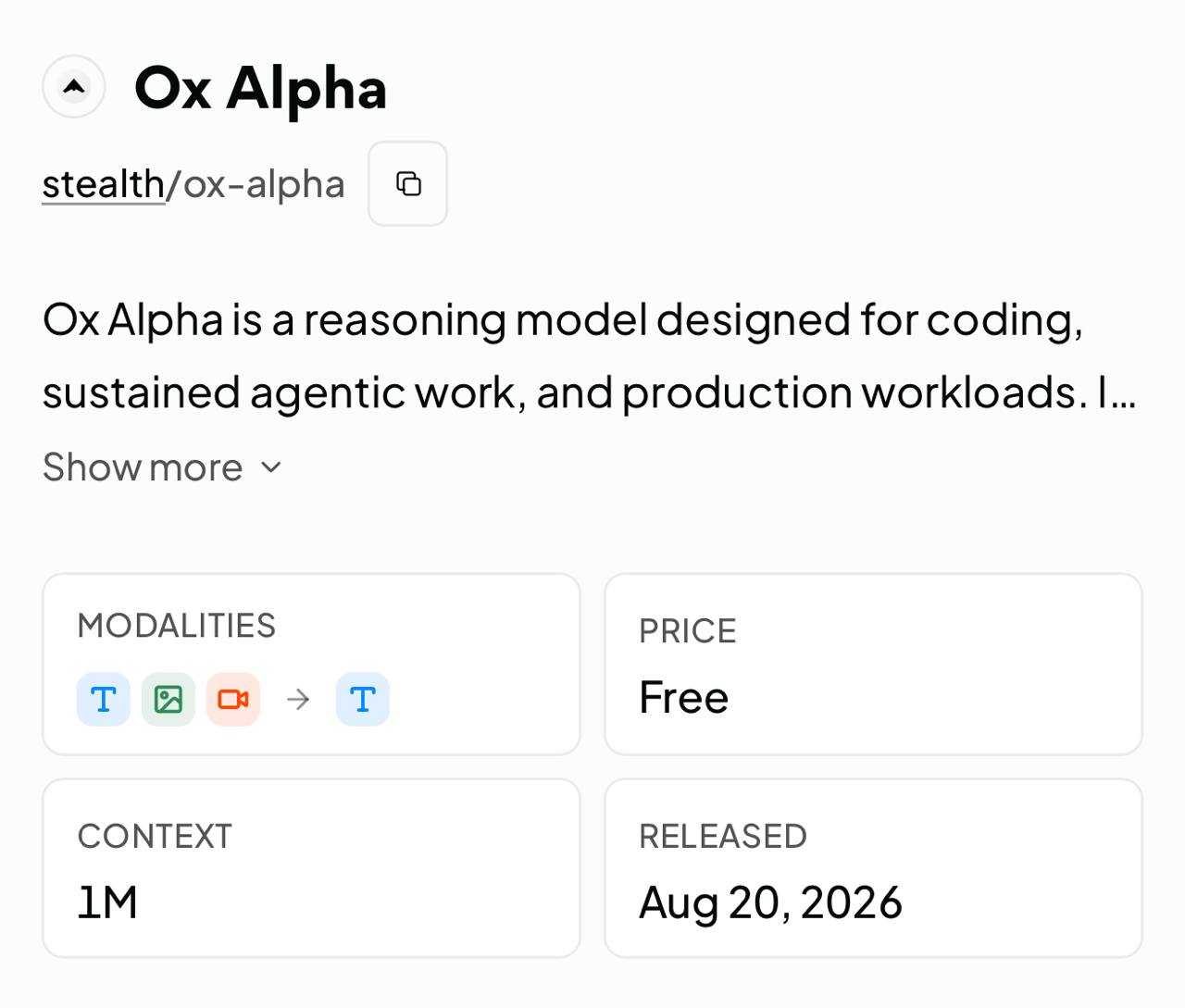 На OpenRouter появилась анонимная модель Ox Alpha