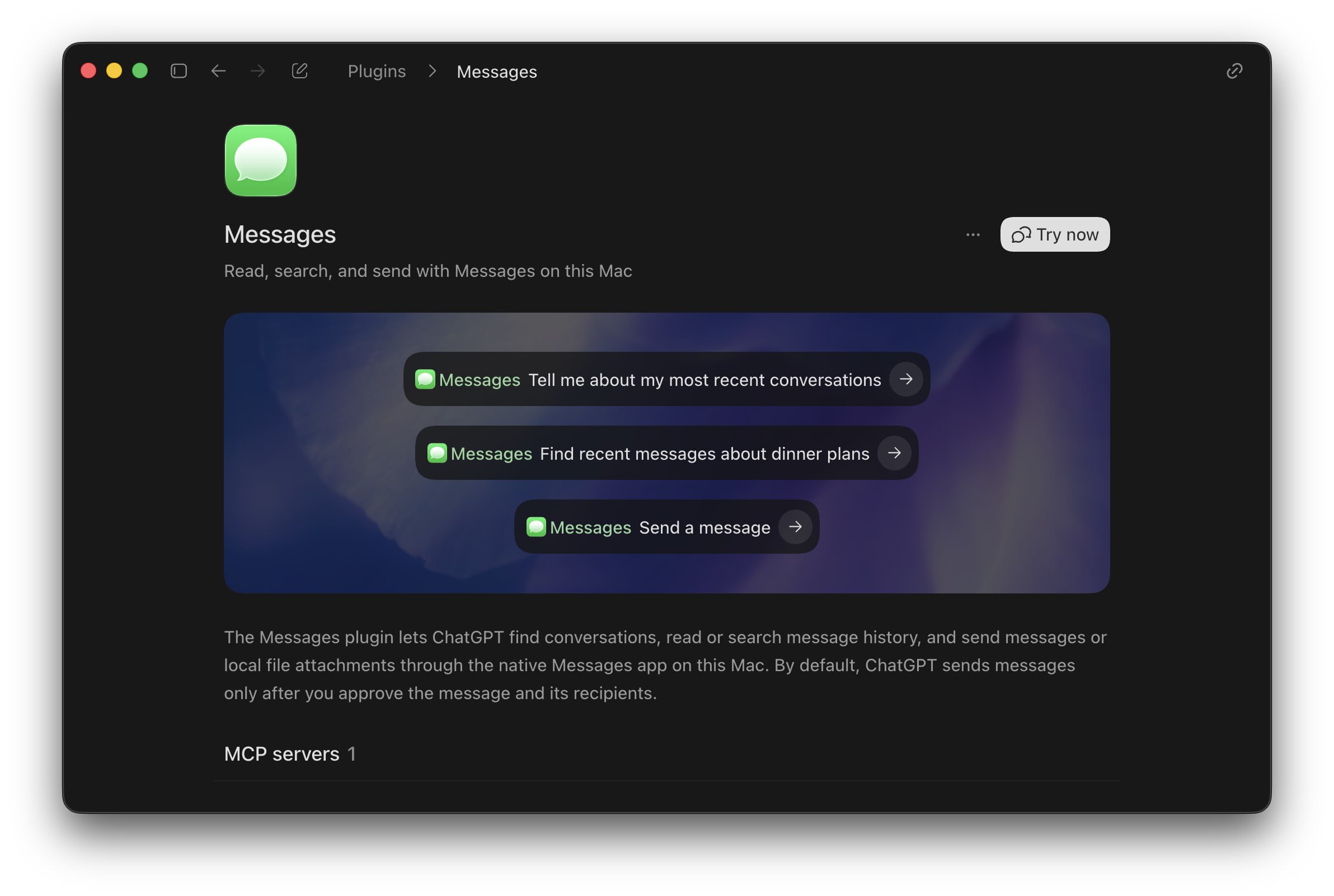 Плагин для доступа ChatGPT к iMessage
