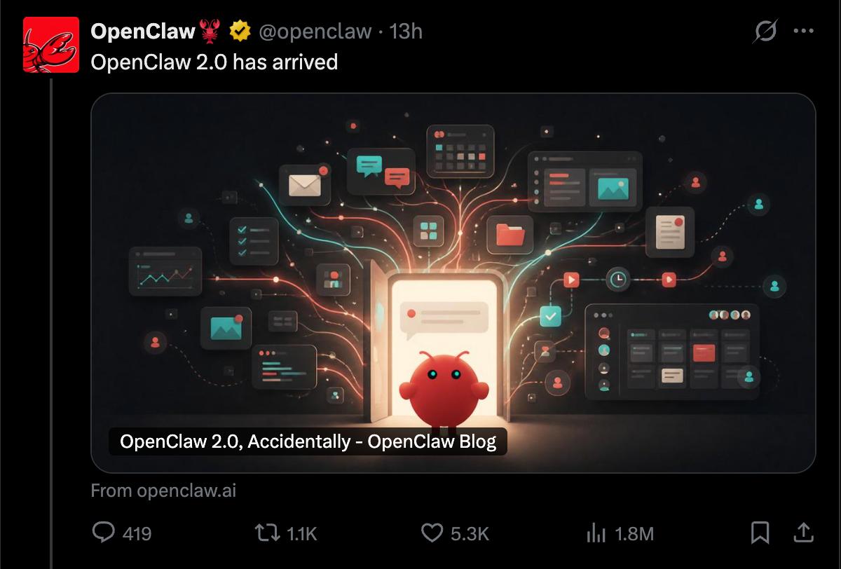 Релиз OpenClaw 2.0