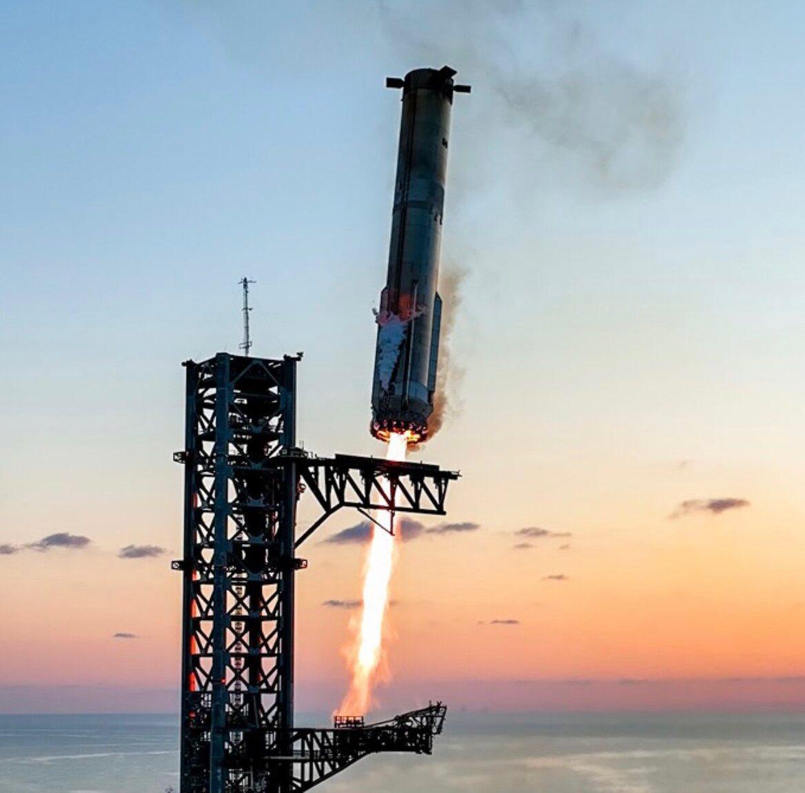 SpaceX планирует поймать Starship и осуществить повторный запуск