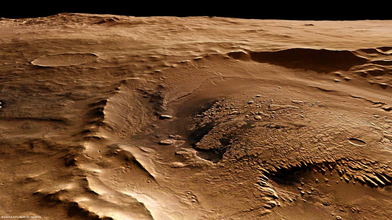 Mars Express показал новые детали кратера Скиапарелли