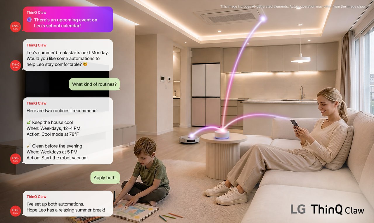 LG представила ИИ-агента ThinQ Claw для управления умным домом
