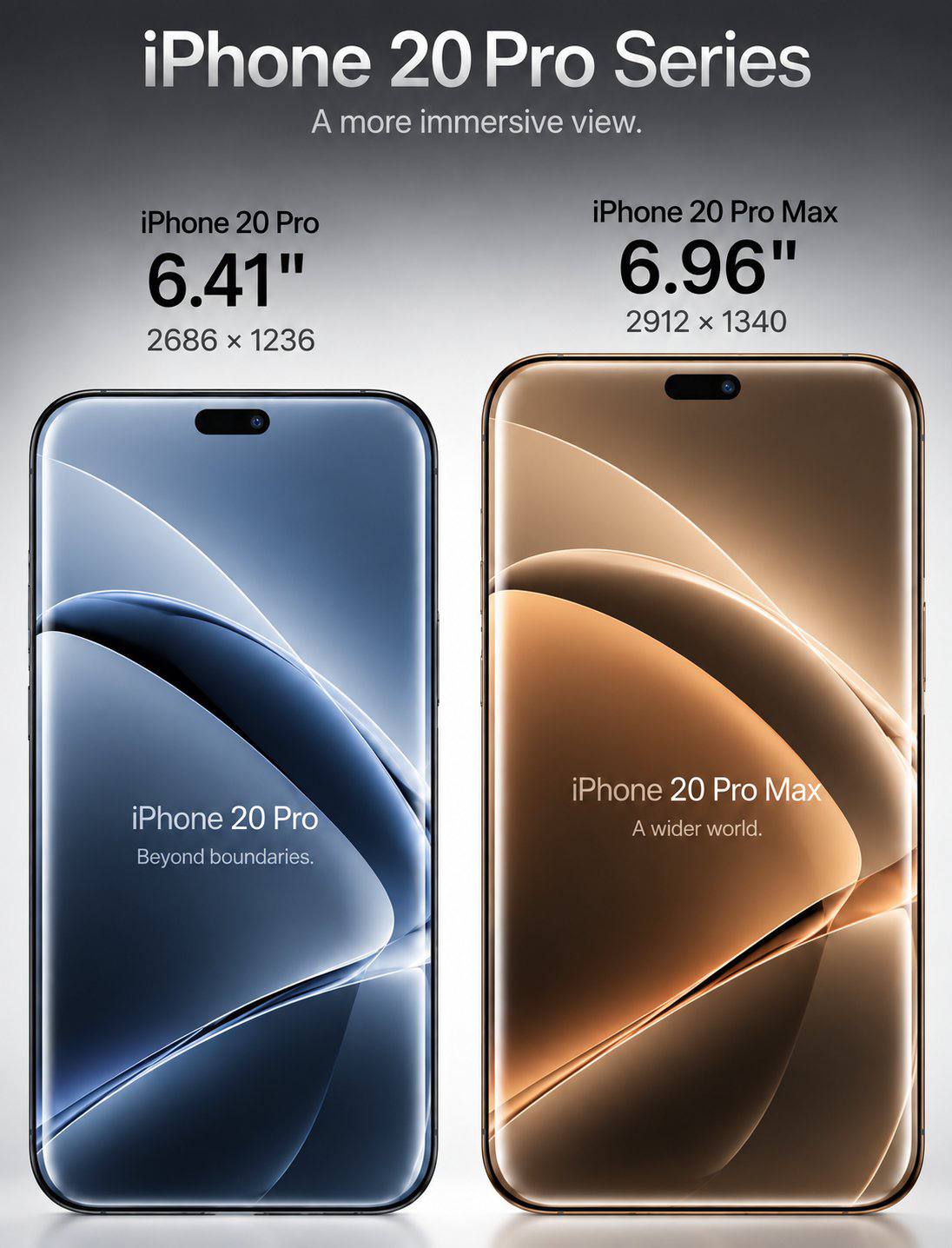 Слухи о характеристиках дисплеев iPhone 20 Pro и Pro Max