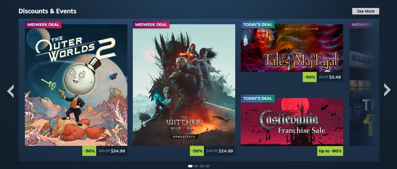 Steam изменит раздел «Скидки и мероприятия» в 2027 году