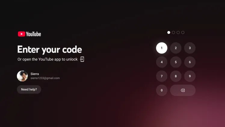 YouTube на Smart TV теперь поддерживает защиту PIN-кодом