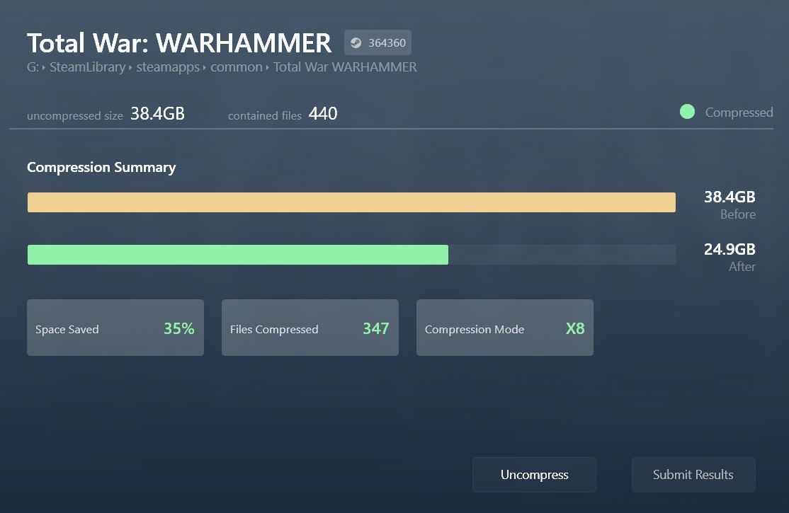 Сжатие игр с помощью Compact GUI