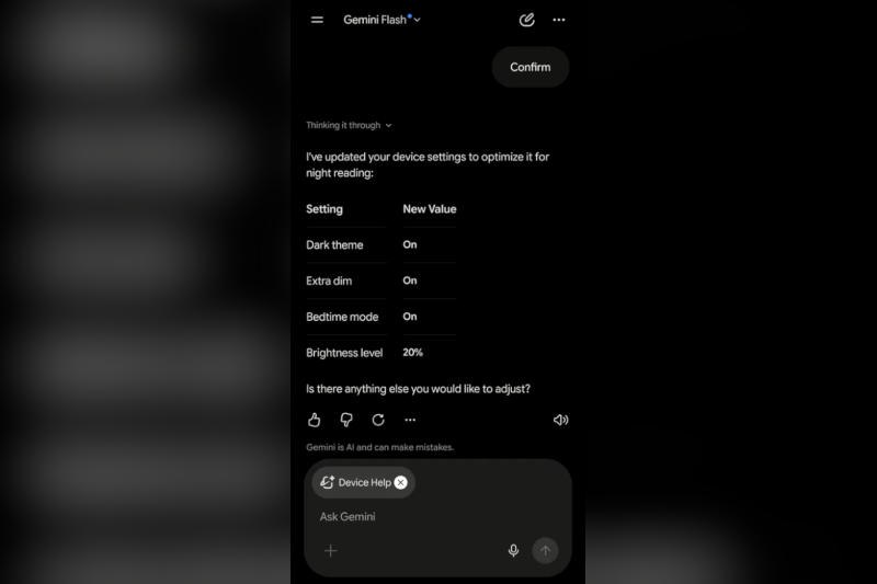 Google Gemini получил функцию управления настройками Android 17