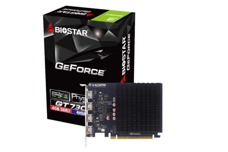 Biostar выпустила видеокарту GeForce GT 730 с четырьмя HDMI