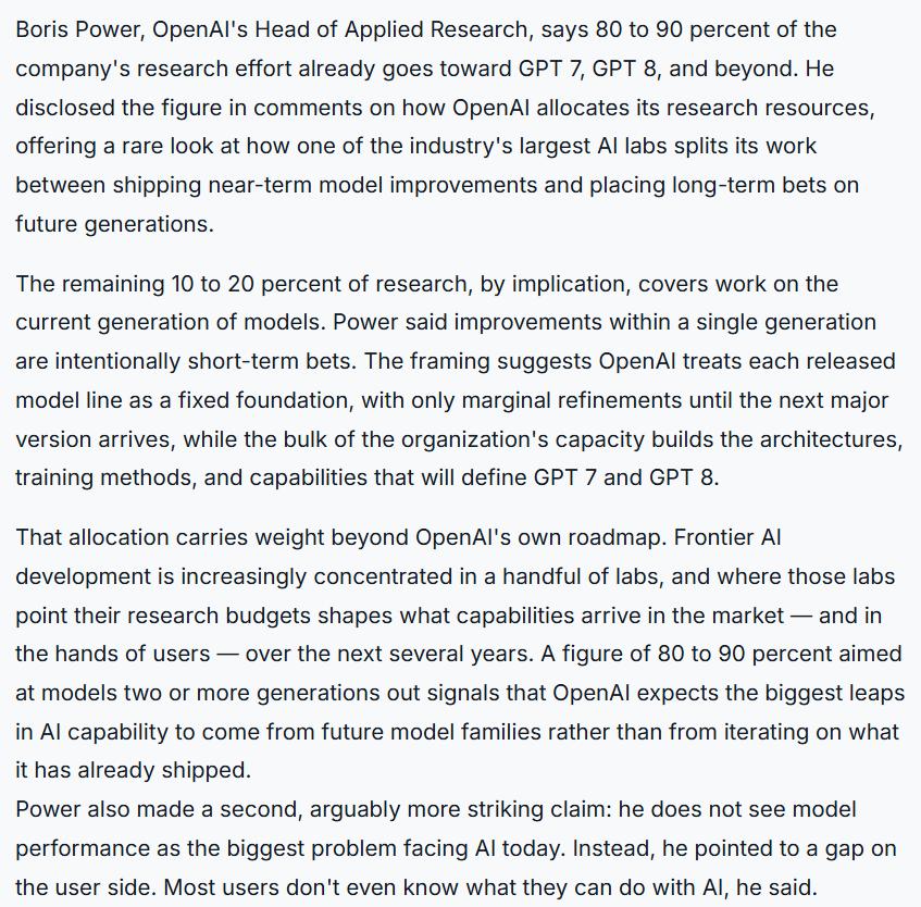 OpenAI фокусируется на разработке GPT-7 и GPT-8