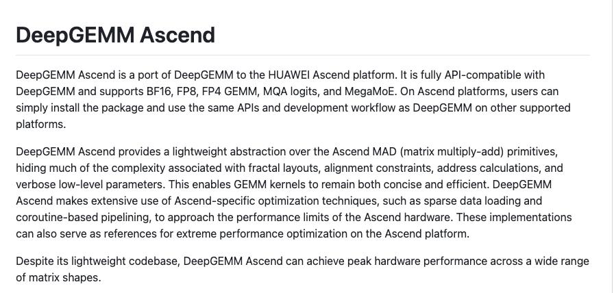 DeepSeek портировала DeepGEMM на Huawei Ascend