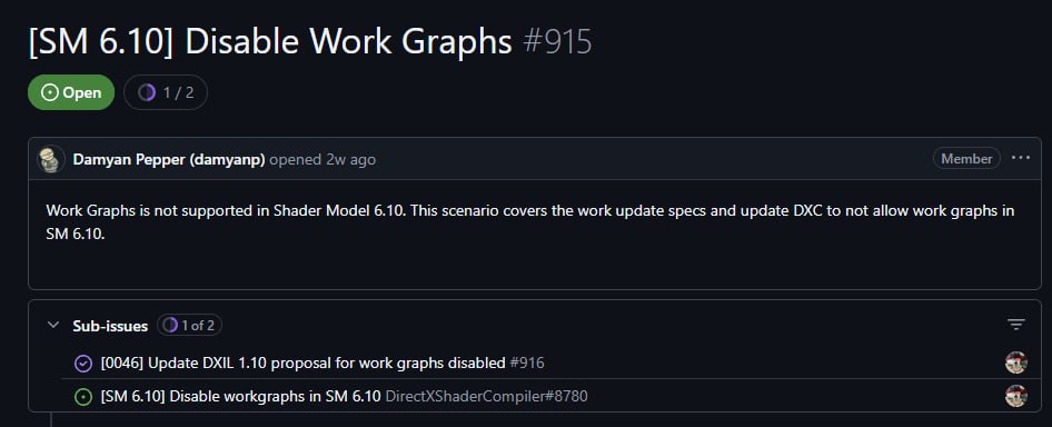 Microsoft исключает Work Graphs из спецификации Shader Model 6.10