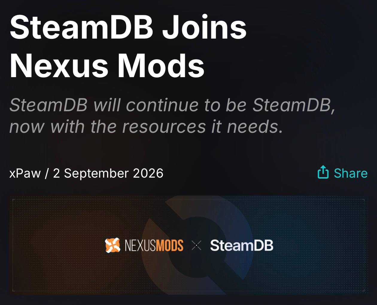 Nexus Mods приобрели сервис SteamDB