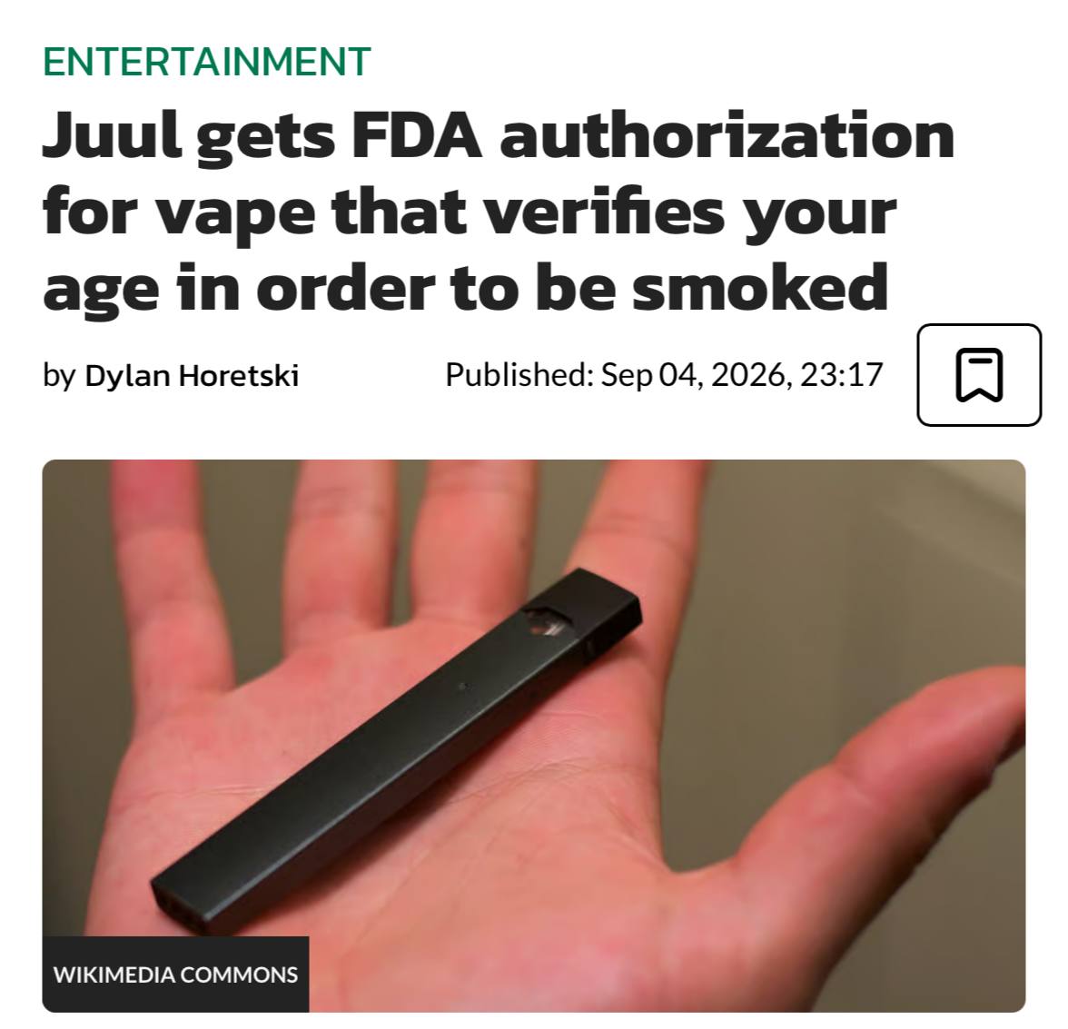 JUUL получила разрешение FDA на вейп с проверкой возраста