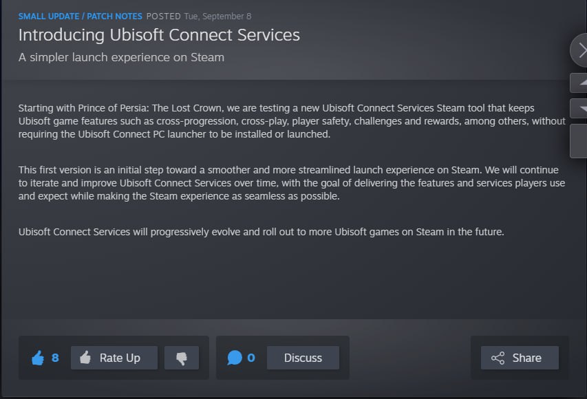 Ubisoft внедряет интеграцию с сервисами Steam без обязательного лаунчера
