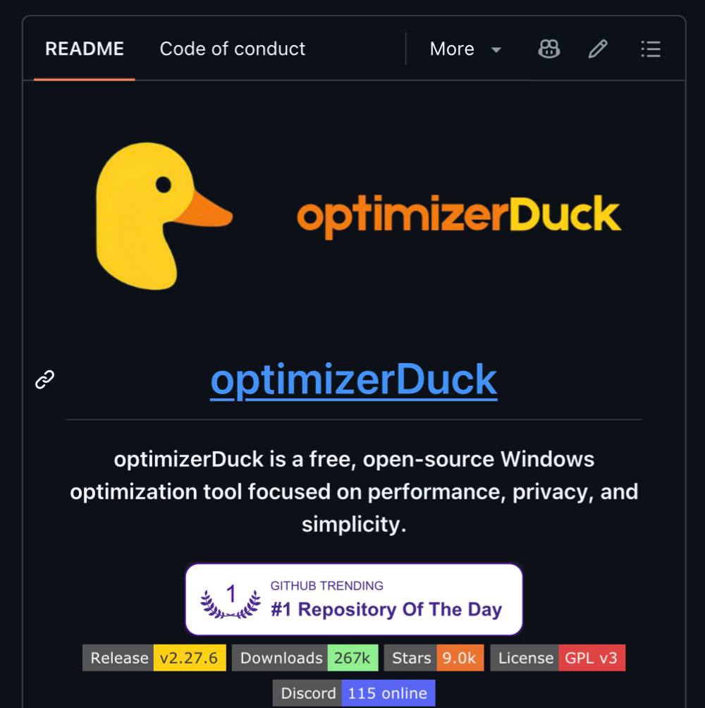 optimizerDuck: бесплатная утилита для оптимизации Windows