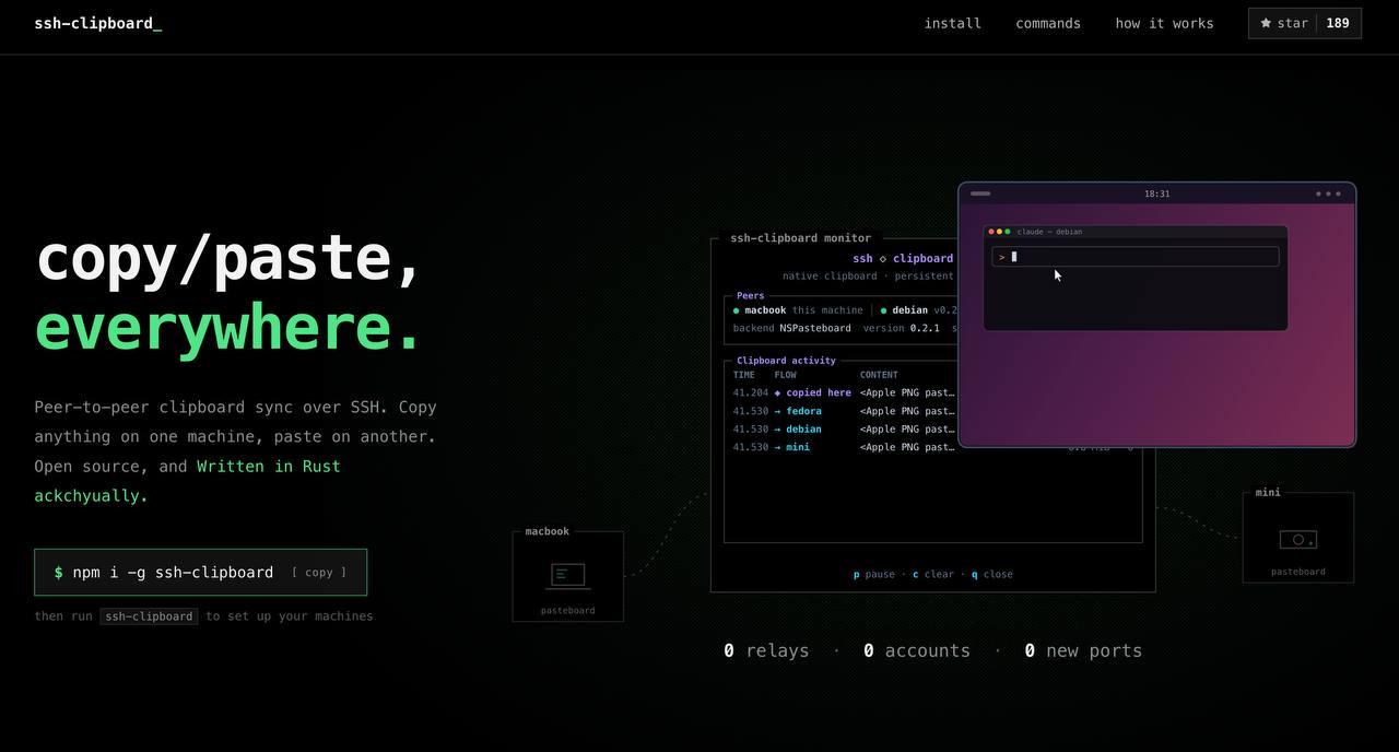 ssh-clipboard: единый буфер обмена через SSH