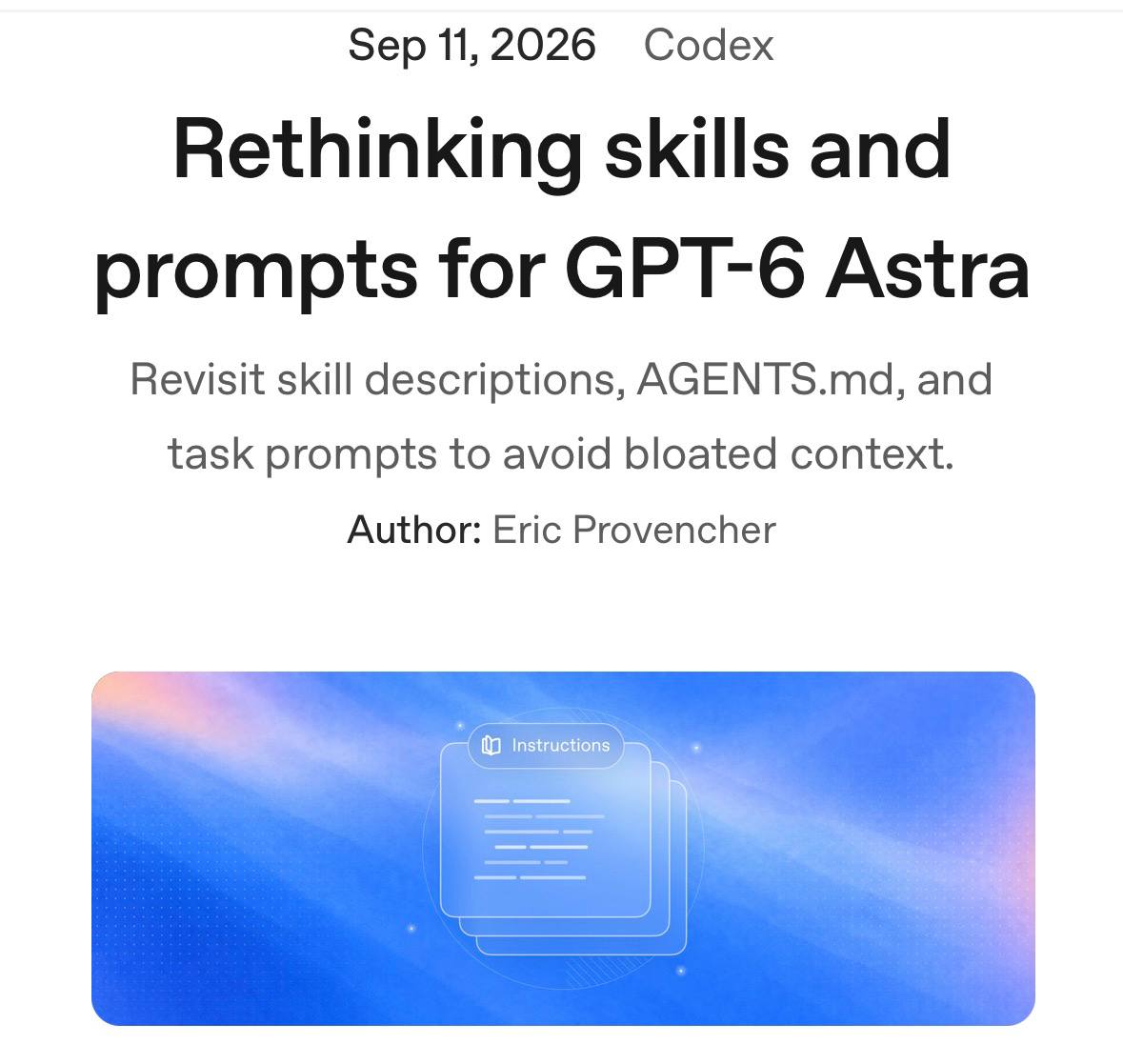 OpenAI выпустила руководство по промптингу для GPT-6 Astra