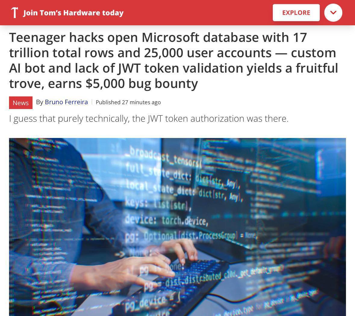 16-летний школьник нашел уязвимость в системе Microsoft Titan