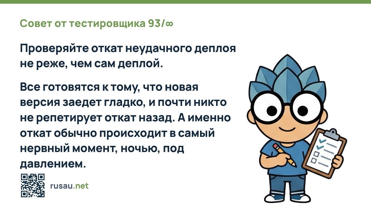 Совет по тестированию: проверка отката деплоя