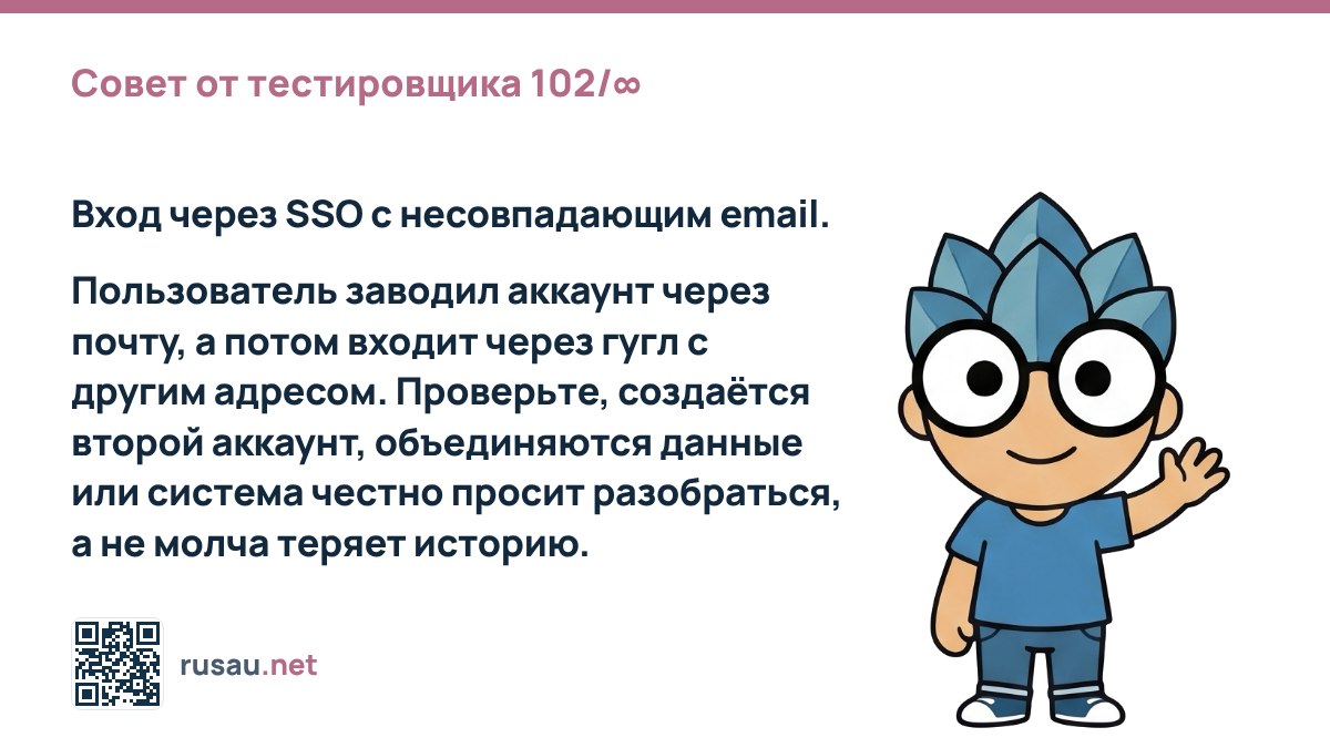 Совет по тестированию SSO: обработка несовпадающих email