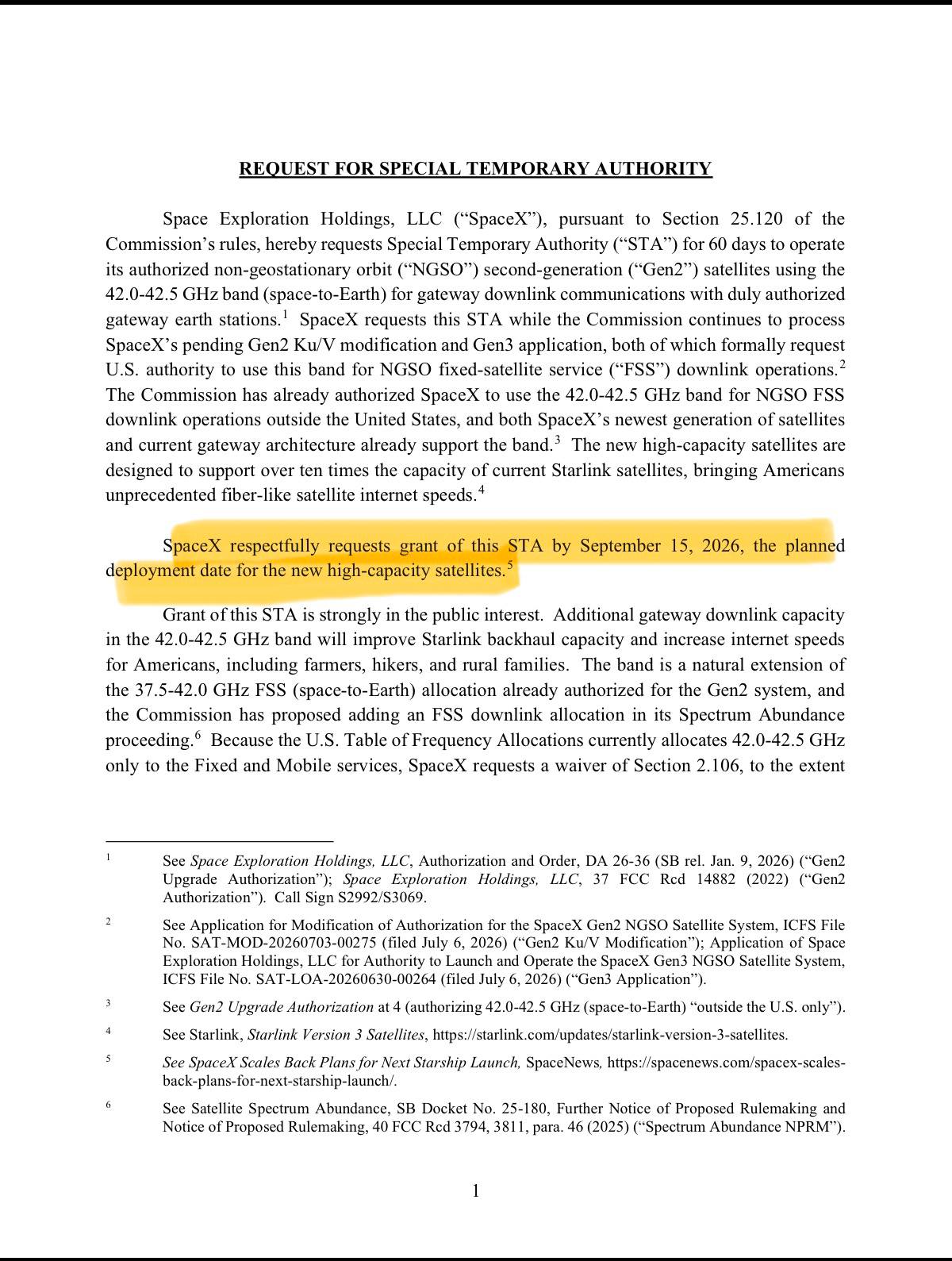 SpaceX подала заявку в FCC на тестирование спутников Starlink V3